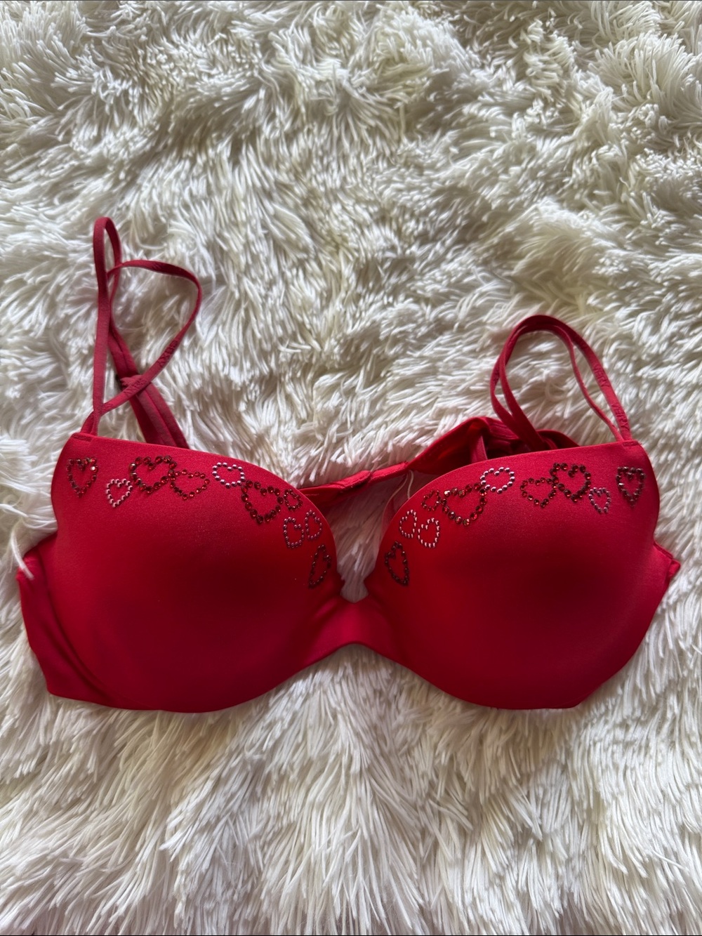 VS Very Sexy Padded 2008 Valentines Heart Jeweled Bra